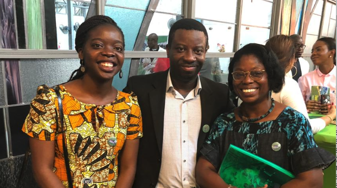 De gauche à droite : ASSINA KAHAMBA, MBOYO ESOLE et NELLY TSHELA MUTAY